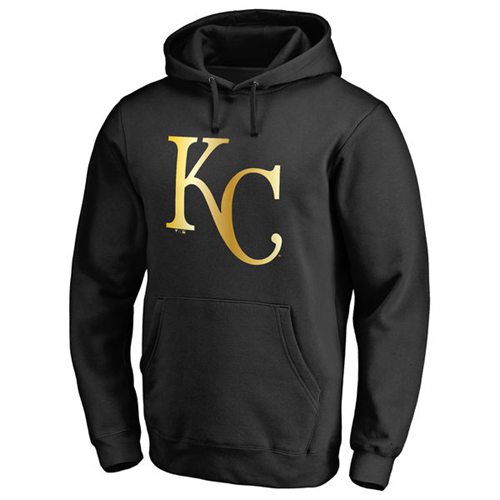 Kansas City Royals Gold Collection Pullover Hoodie Black - Click Image to Close